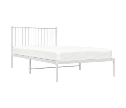 Estructura cama sin colchón con cabecero metal blanco 107x203cm