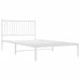 Estructura cama sin colchón con cabecero metal blanco 107x203cm