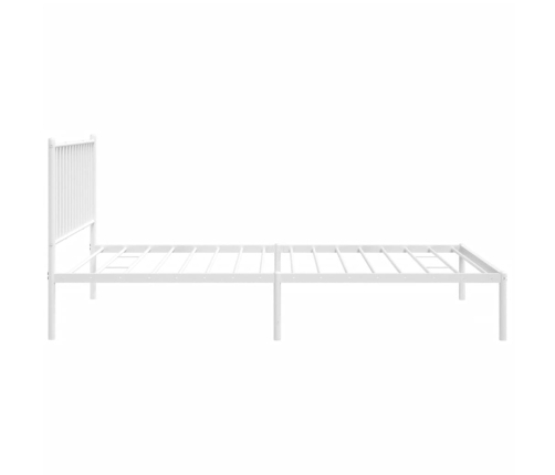 Estructura cama sin colchón con cabecero metal blanco 107x203cm