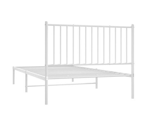 Estructura cama sin colchón con cabecero metal blanco 107x203cm