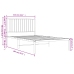 Estructura cama sin colchón con cabecero metal blanco 107x203cm