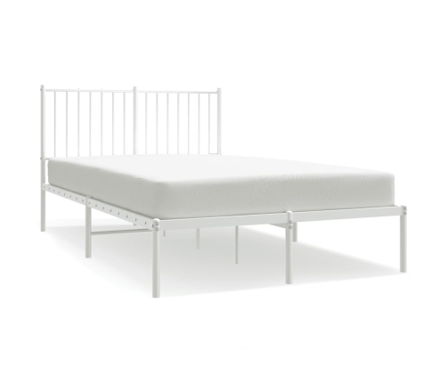 Estructura cama sin colchón con cabecero metal blanco 120x190cm