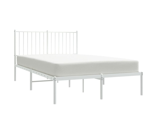 Estructura cama sin colchón con cabecero metal blanco 120x190cm