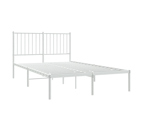 Estructura cama sin colchón con cabecero metal blanco 120x190cm