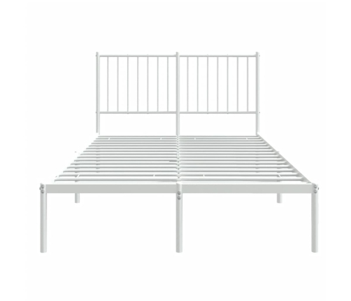 Estructura cama sin colchón con cabecero metal blanco 120x190cm