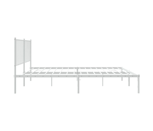 Estructura cama sin colchón con cabecero metal blanco 120x190cm