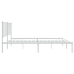 Estructura cama sin colchón con cabecero metal blanco 120x190cm