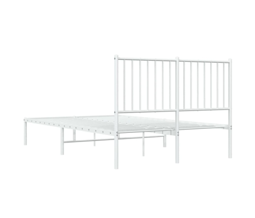 Estructura cama sin colchón con cabecero metal blanco 120x190cm