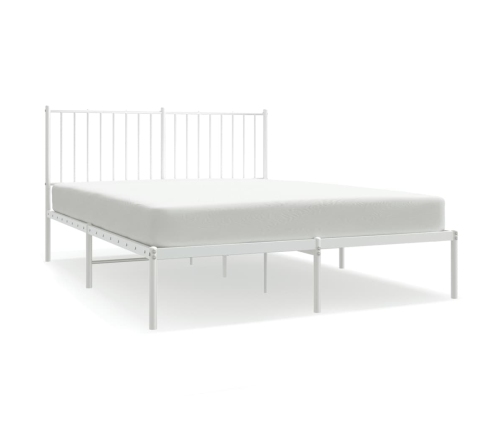 Estructura cama sin colchón con cabecero metal blanco 140x190cm