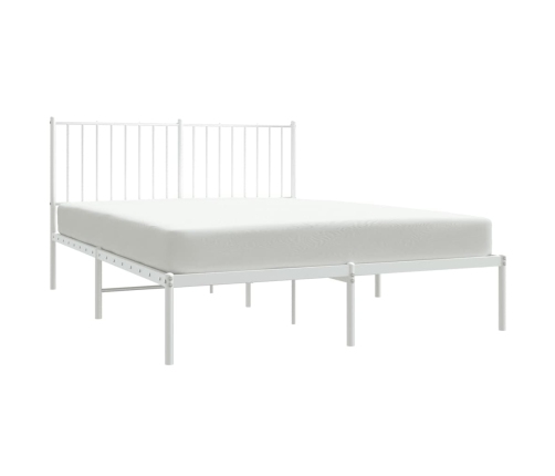 Estructura cama sin colchón con cabecero metal blanco 140x190cm