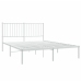 Estructura cama sin colchón con cabecero metal blanco 140x190cm