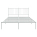 Estructura cama sin colchón con cabecero metal blanco 140x190cm