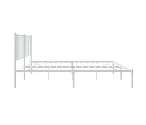 Estructura cama sin colchón con cabecero metal blanco 140x190cm