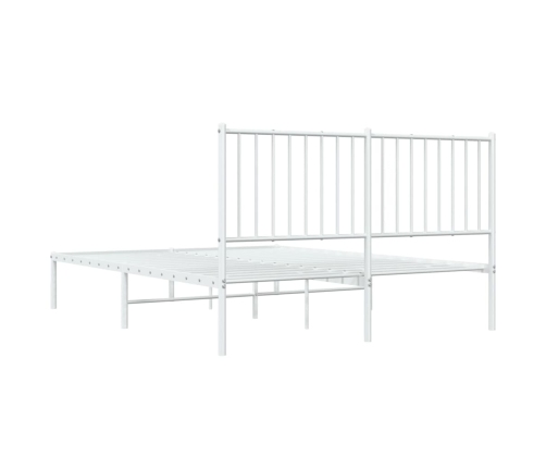 Estructura cama sin colchón con cabecero metal blanco 140x190cm
