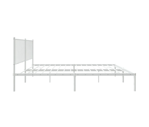 Estructura cama sin colchón con cabecero metal blanco 150x200cm