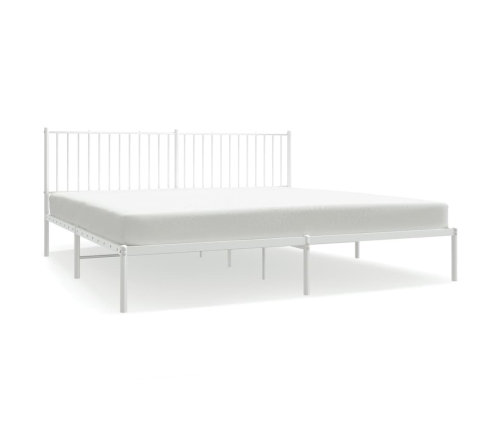 Estructura cama sin colchón con cabecero metal blanco 193x203cm