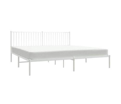 Estructura cama sin colchón con cabecero metal blanco 193x203cm