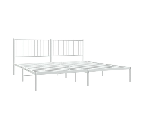 Estructura cama sin colchón con cabecero metal blanco 193x203cm