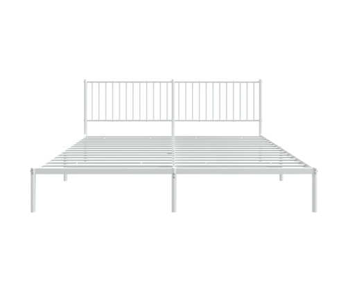 Estructura cama sin colchón con cabecero metal blanco 193x203cm