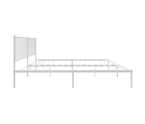 Estructura cama sin colchón con cabecero metal blanco 193x203cm