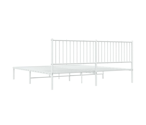 Estructura cama sin colchón con cabecero metal blanco 193x203cm