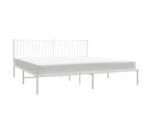 Estructura cama sin colchón con cabecero metal blanco 200x200cm