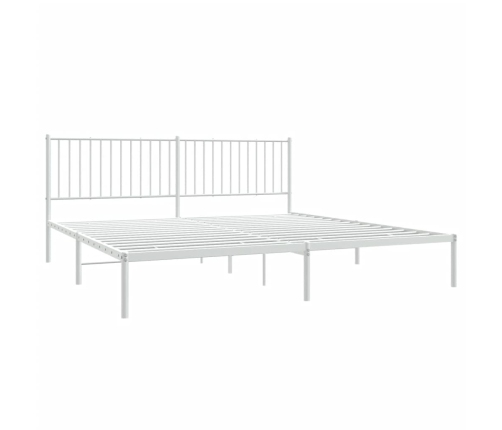 Estructura cama sin colchón con cabecero metal blanco 200x200cm