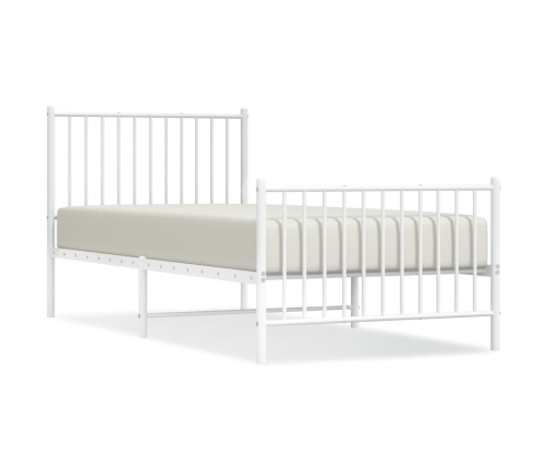 Estructura cama sin colchón con estribo metal blanco 90x200 cm