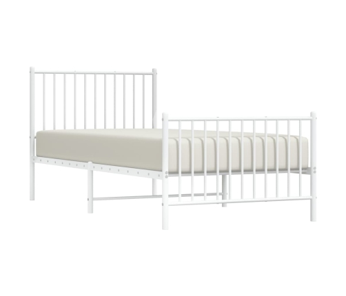 Estructura cama sin colchón con estribo metal blanco 90x200 cm