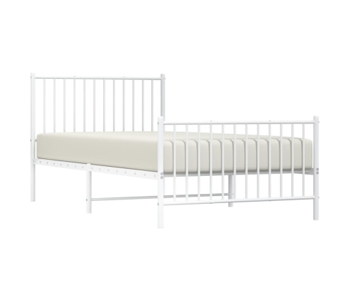 Estructura cama sin colchón con estribo metal blanco 100x200 cm