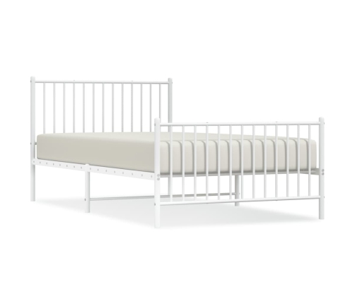 Estructura cama sin colchón con estribo metal blanco 107x203 cm