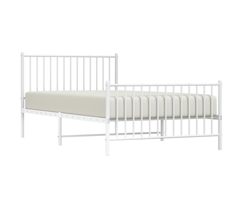 Estructura cama sin colchón con estribo metal blanco 107x203 cm