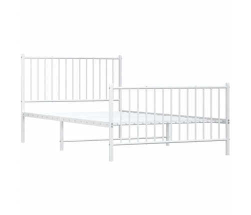 Estructura cama sin colchón con estribo metal blanco 107x203 cm