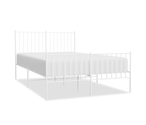 Estructura cama sin colchón con estribo metal blanco 120x190 cm