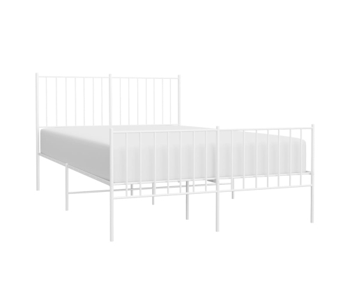 Estructura cama sin colchón con estribo metal blanco 120x190 cm
