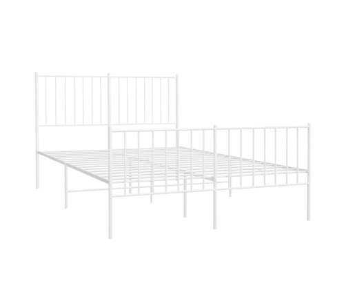 Estructura cama sin colchón con estribo metal blanco 120x190 cm