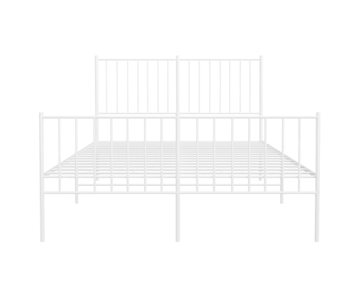 Estructura cama sin colchón con estribo metal blanco 120x190 cm