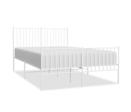 Estructura cama sin colchón con estribo metal blanco 135x190 cm