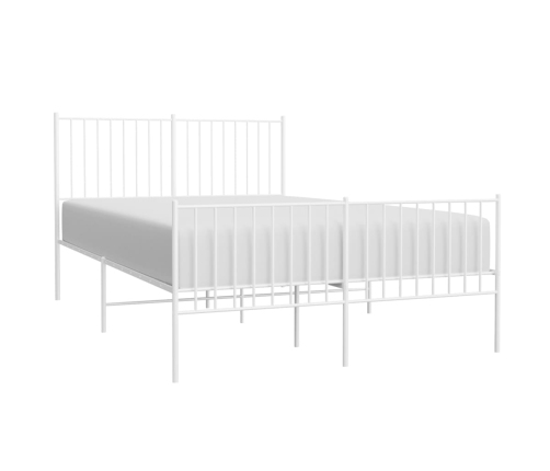 Estructura cama sin colchón con estribo metal blanco 135x190 cm