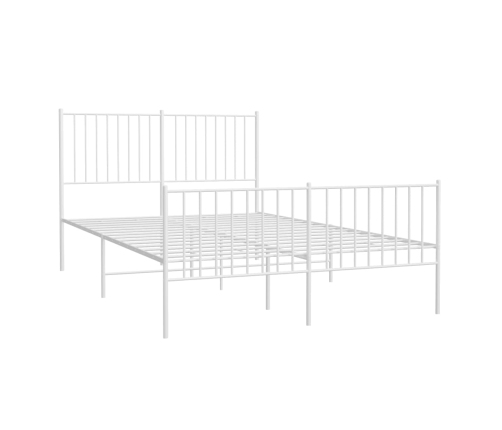 Estructura cama sin colchón con estribo metal blanco 135x190 cm