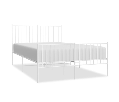 Estructura cama sin colchón con estribo metal blanco 140x190 cm