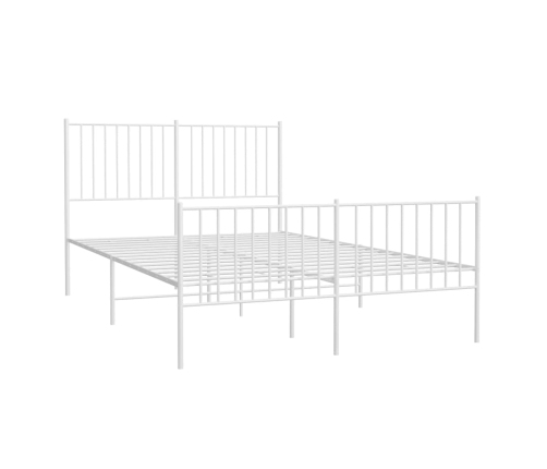 Estructura cama sin colchón con estribo metal blanco 140x190 cm