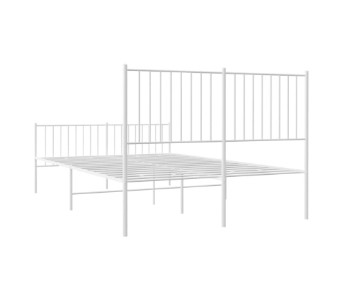 Estructura cama sin colchón con estribo metal blanco 140x190 cm