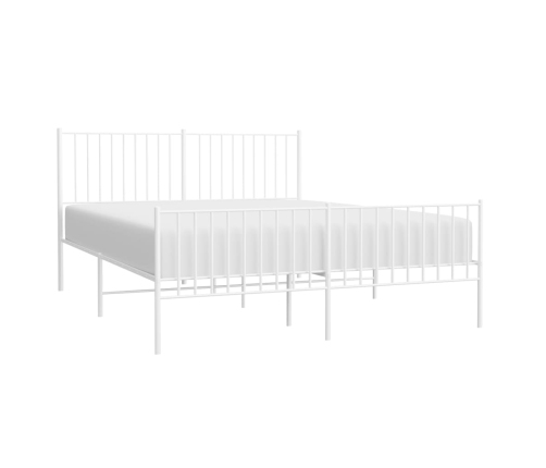 Estructura cama sin colchón con estribo metal blanco 150x200 cm