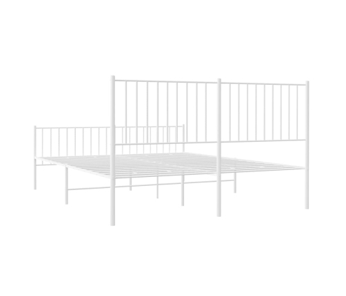 Estructura cama sin colchón con estribo metal blanco 150x200 cm