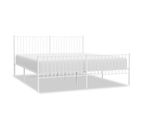 Estructura cama sin colchón con estribo metal blanco 180x200 cm