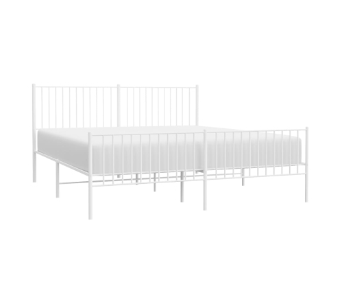 Estructura cama sin colchón con estribo metal blanco 180x200 cm