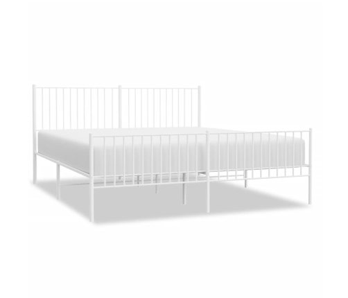 Estructura cama sin colchón con estribo metal blanco 183x213 cm