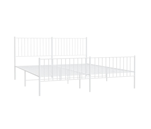 Estructura cama sin colchón con estribo metal blanco 183x213 cm