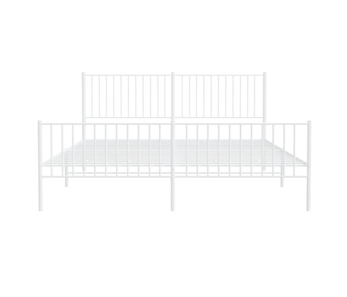 Estructura cama sin colchón con estribo metal blanco 183x213 cm